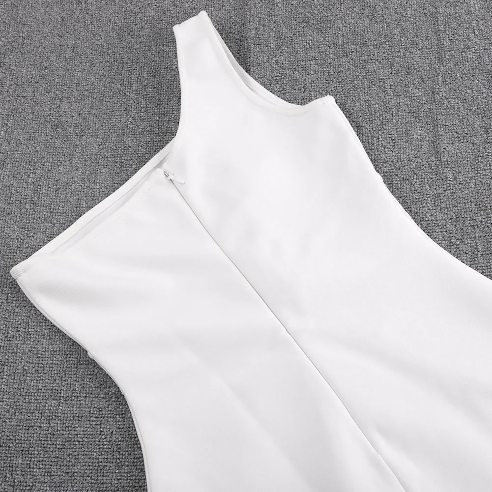 One Shoulder Sleeveless Asymmetrical Mini Bandage Dress PP091914 - Image 2