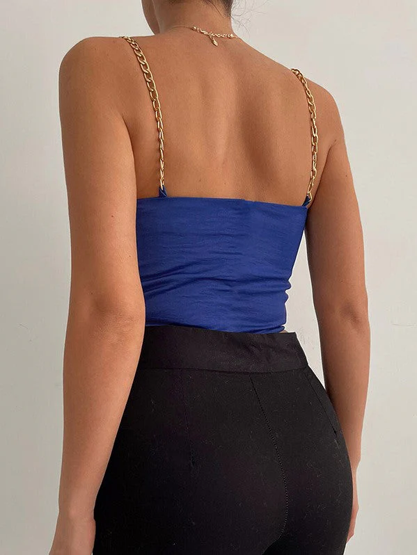 Sexy Slim Wrap Chest V-Neck Sling Solid Color Small Tank Top - Image 2