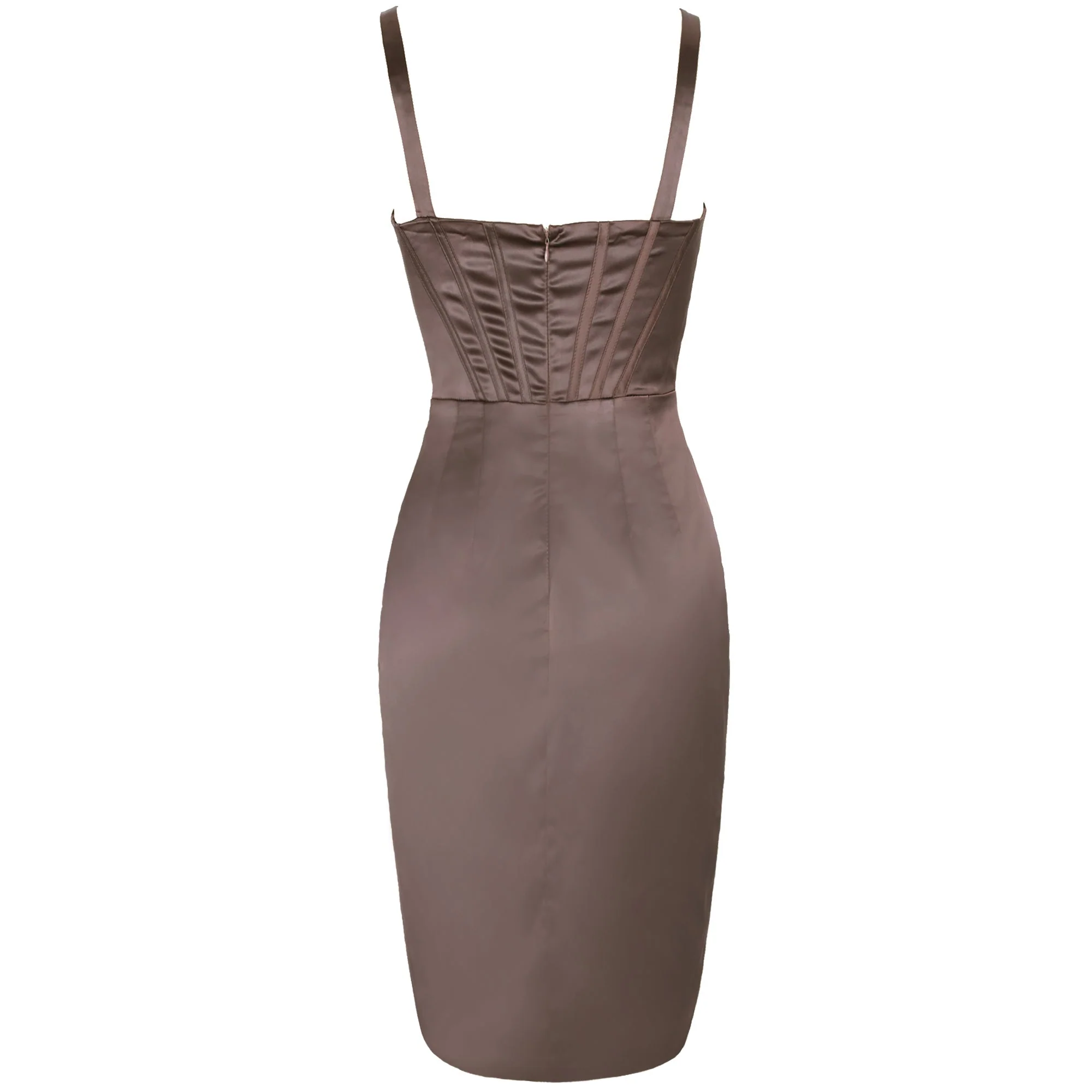 Strappy Sleeveless Striped Midi Bodycon Dress HI1217 - Image 10