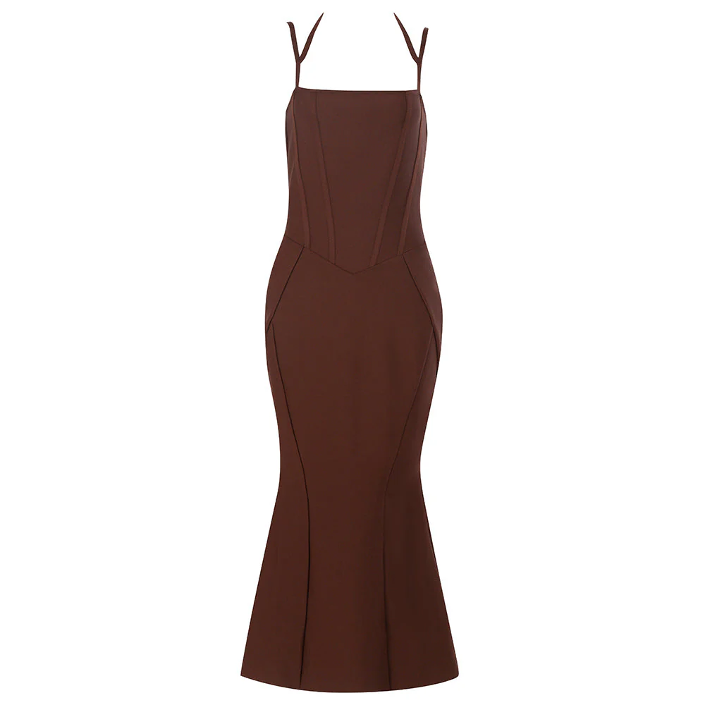 Strappy Sleeveless Midi Striped Bandage Dress HB79650 - Image 4
