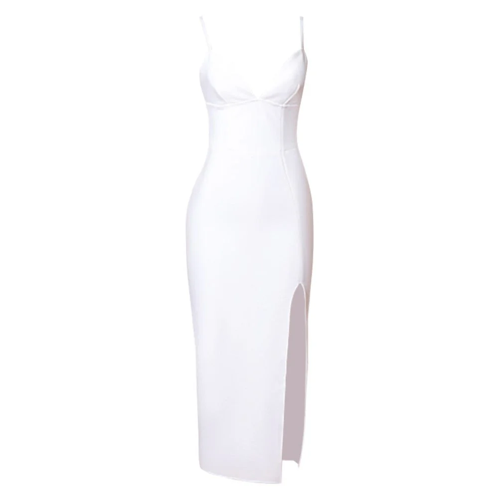 Strappy Sleeveless Midi Slit Bandage Dress PZL3011 - Image 4