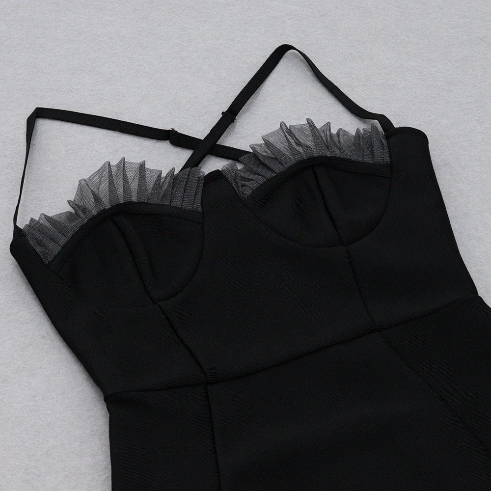 Strappy Sleeveless Midi Pleated Bandage Dress HB79270 - Image 5