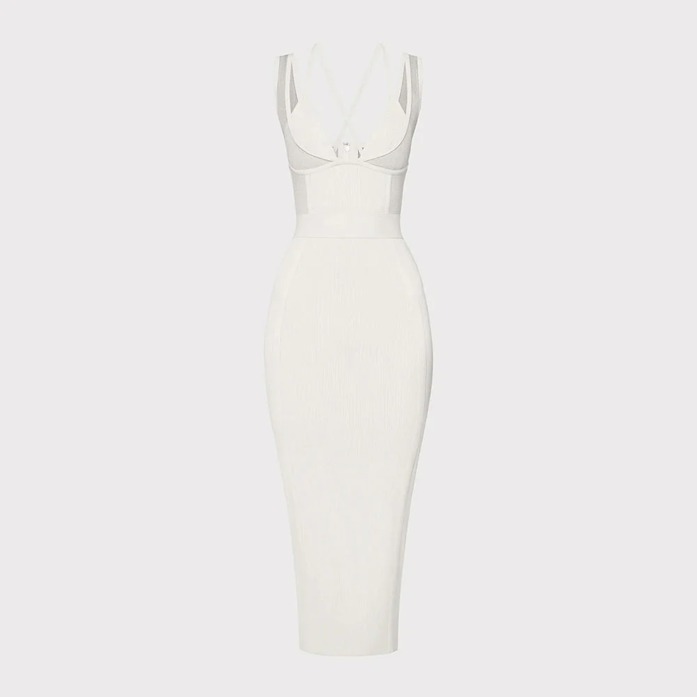 Strappy Sleeveless Midi Mesh Bandage Dress SW6568 - Image 5