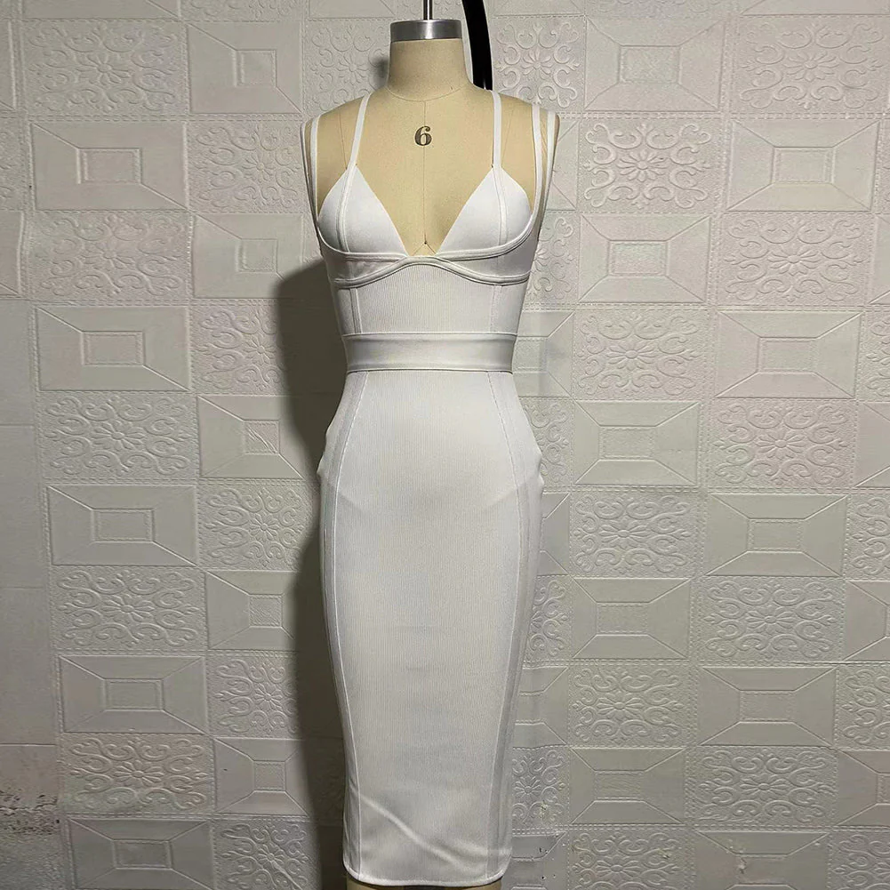 Strappy Sleeveless Midi Mesh Bandage Dress SW6568 - Image 7