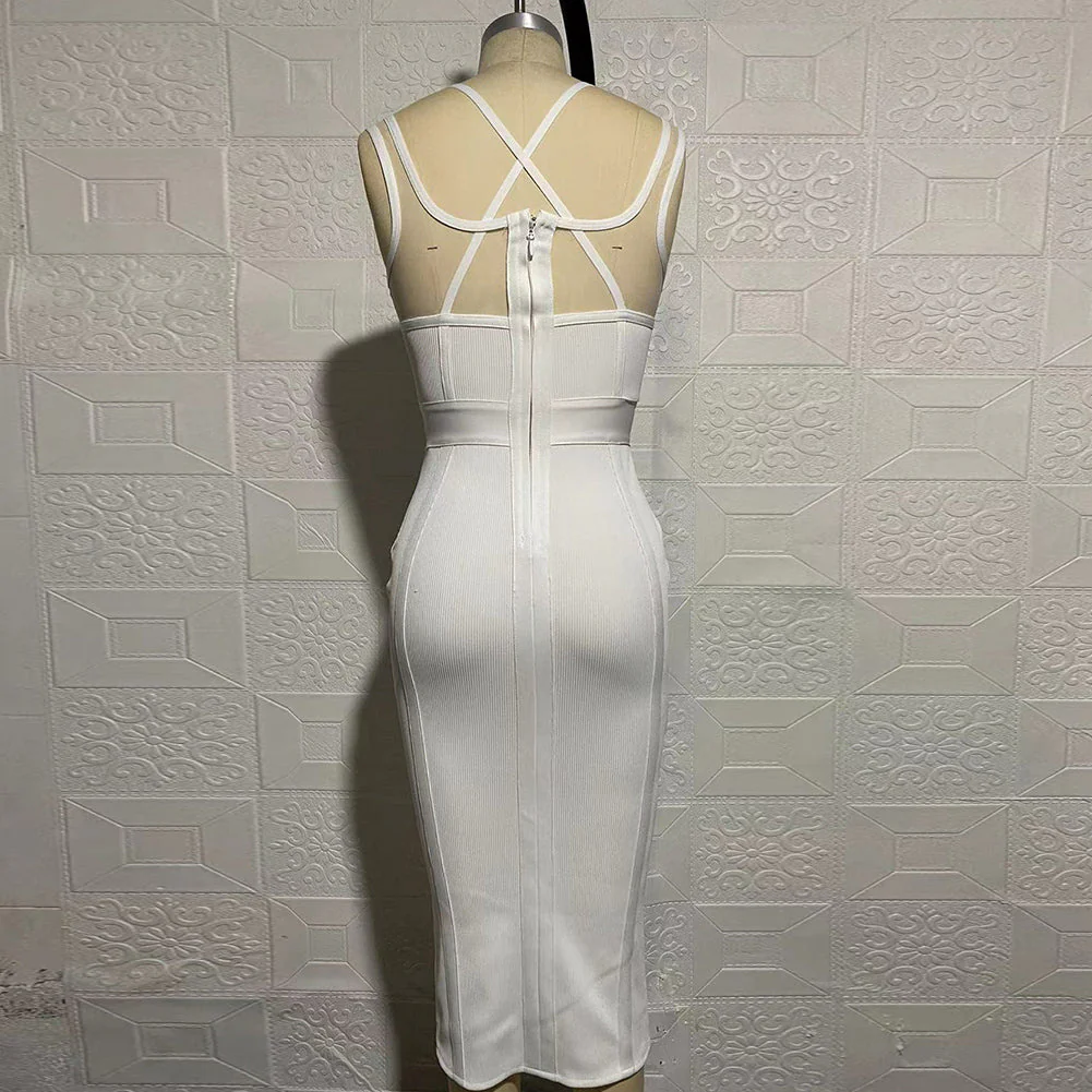 Strappy Sleeveless Midi Mesh Bandage Dress SW6568 - Image 8