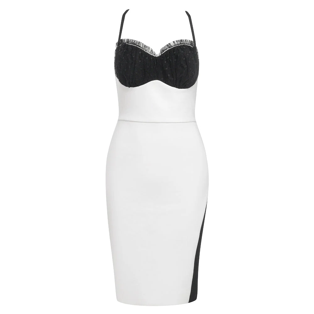 Strappy Sleeveless Midi Frill Bandage Dress HB79050 - Image 4