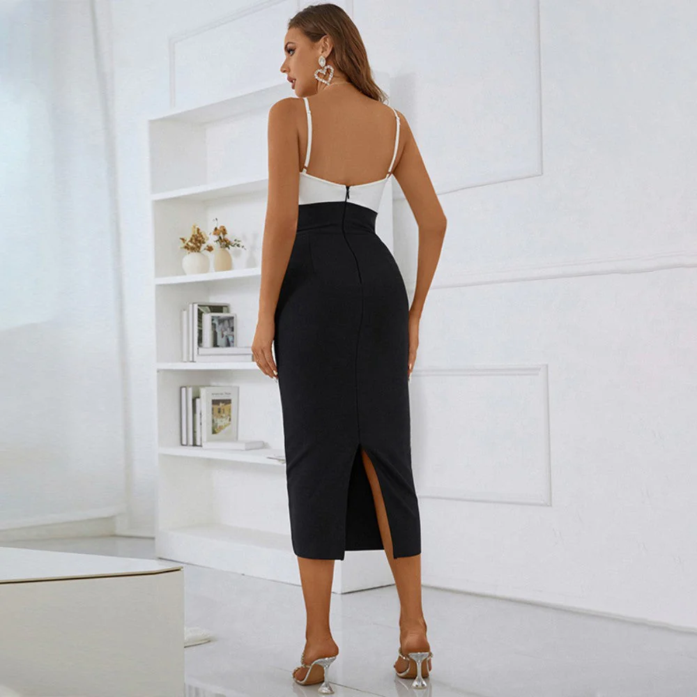 Strappy Sleeveless Midi Cut Out Bandage Dress PZL3010 - Image 3