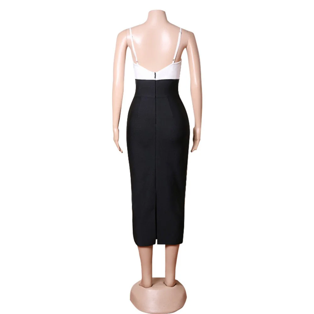 Strappy Sleeveless Midi Cut Out Bandage Dress PZL3010 - Image 6