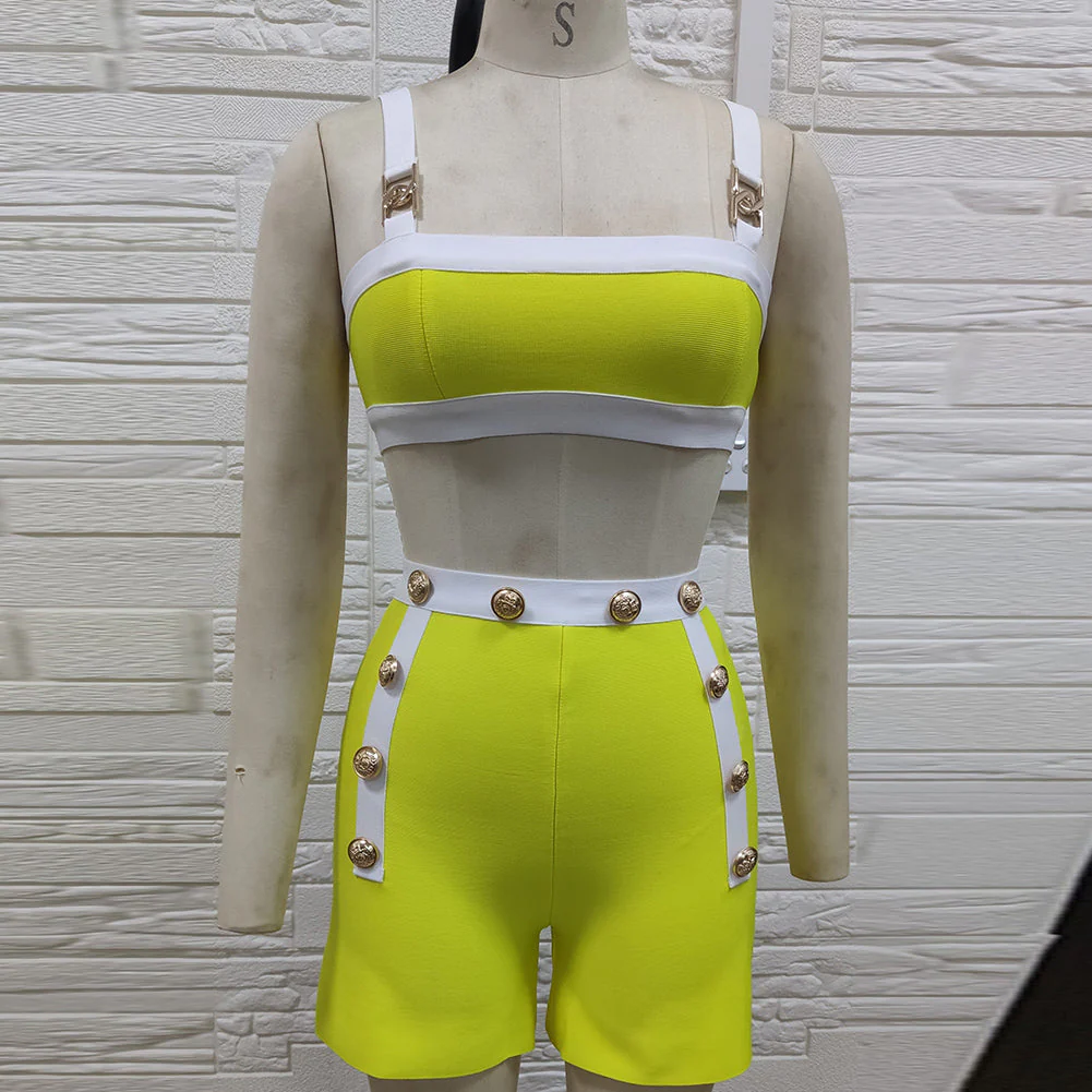 Strappy Sleeveless Exposed Waist Bandage Set PH01173 - Image 3