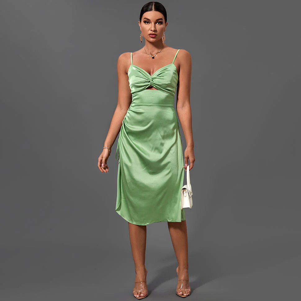 Strappy Sleeveless Cut Out Midi Bodycon Dress - Image 2