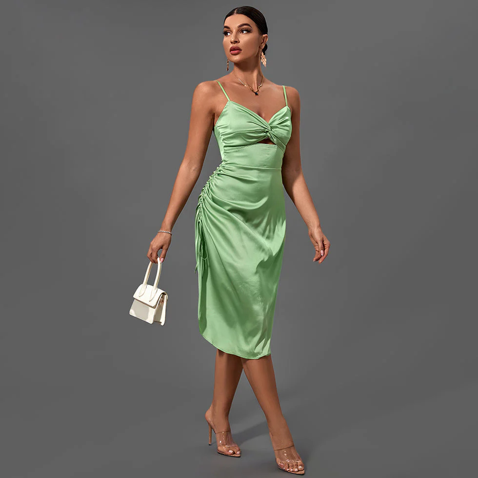 Strappy Sleeveless Cut Out Midi Bodycon Dress - Image 3