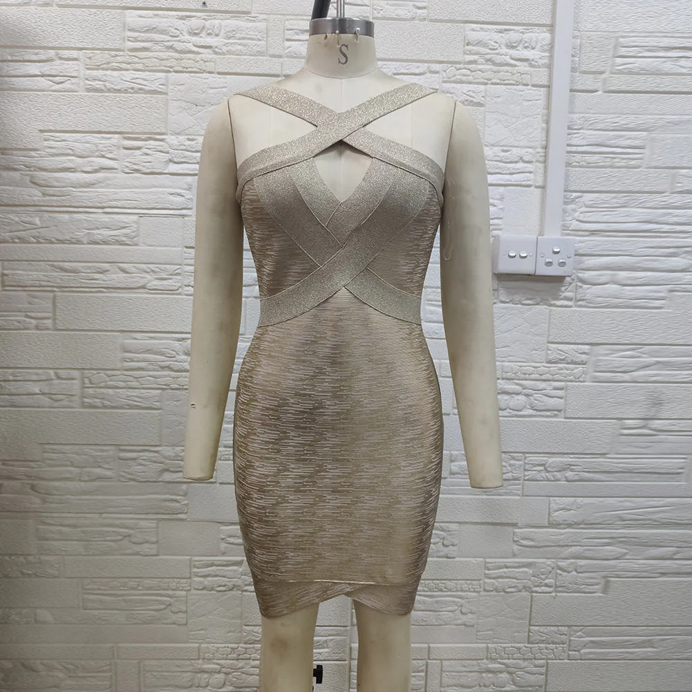 Strappy Sleeveless Cut Out Midi Bandage Dress H01332 - Image 2
