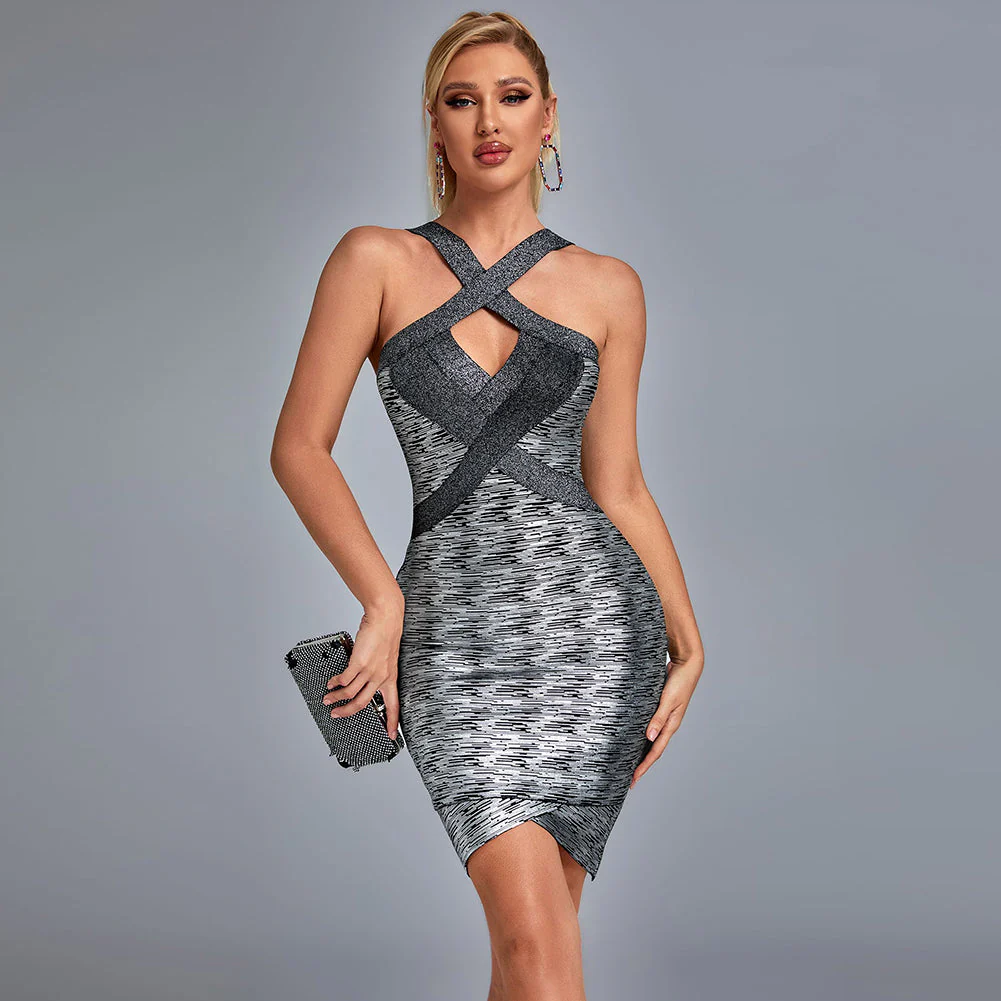 Strappy Sleeveless Cut Out Midi Bandage Dress H01332 - Image 6