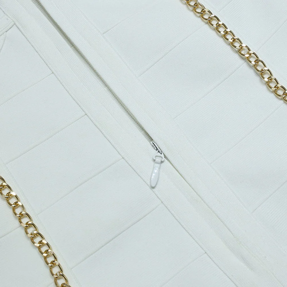 Strappy Sleeveless Chain Mini Bandage Dress PZC1762 - Image 4