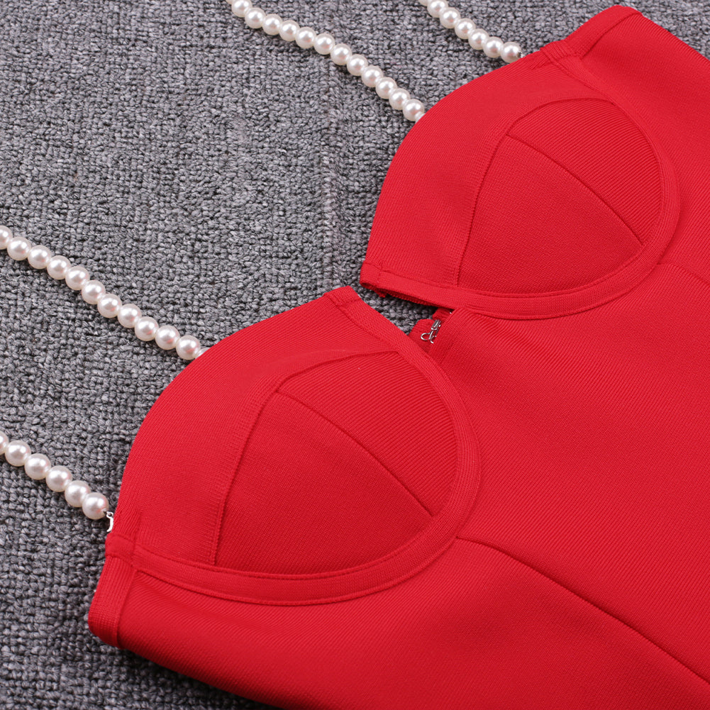 Strappy Short Sleeve Tie Bandage Dress PF20008 - Image 14