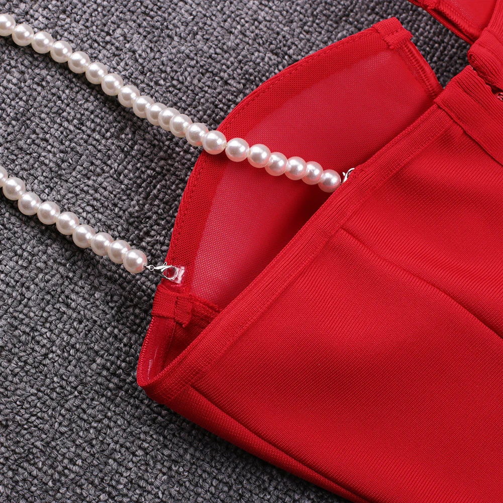 Strappy Short Sleeve Tie Bandage Dress PF20008 - Image 15