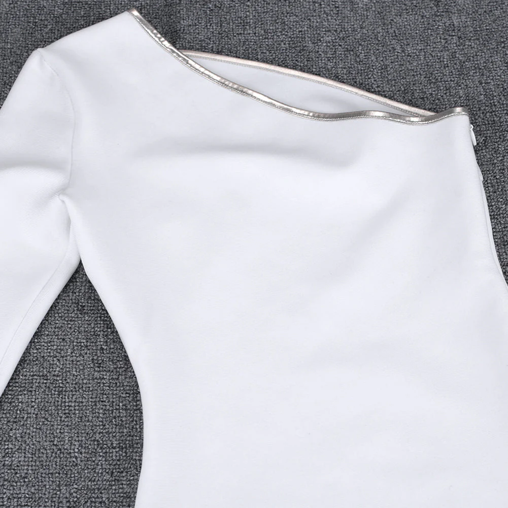 One Sleeve Asymmetrical Mini Bandage Dress PF091907 - Image 10