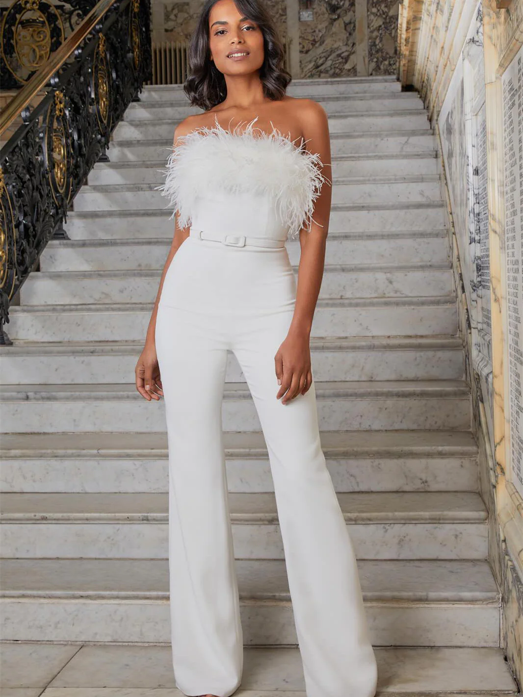 Feather Tube Top Jumpsuit - Image 3