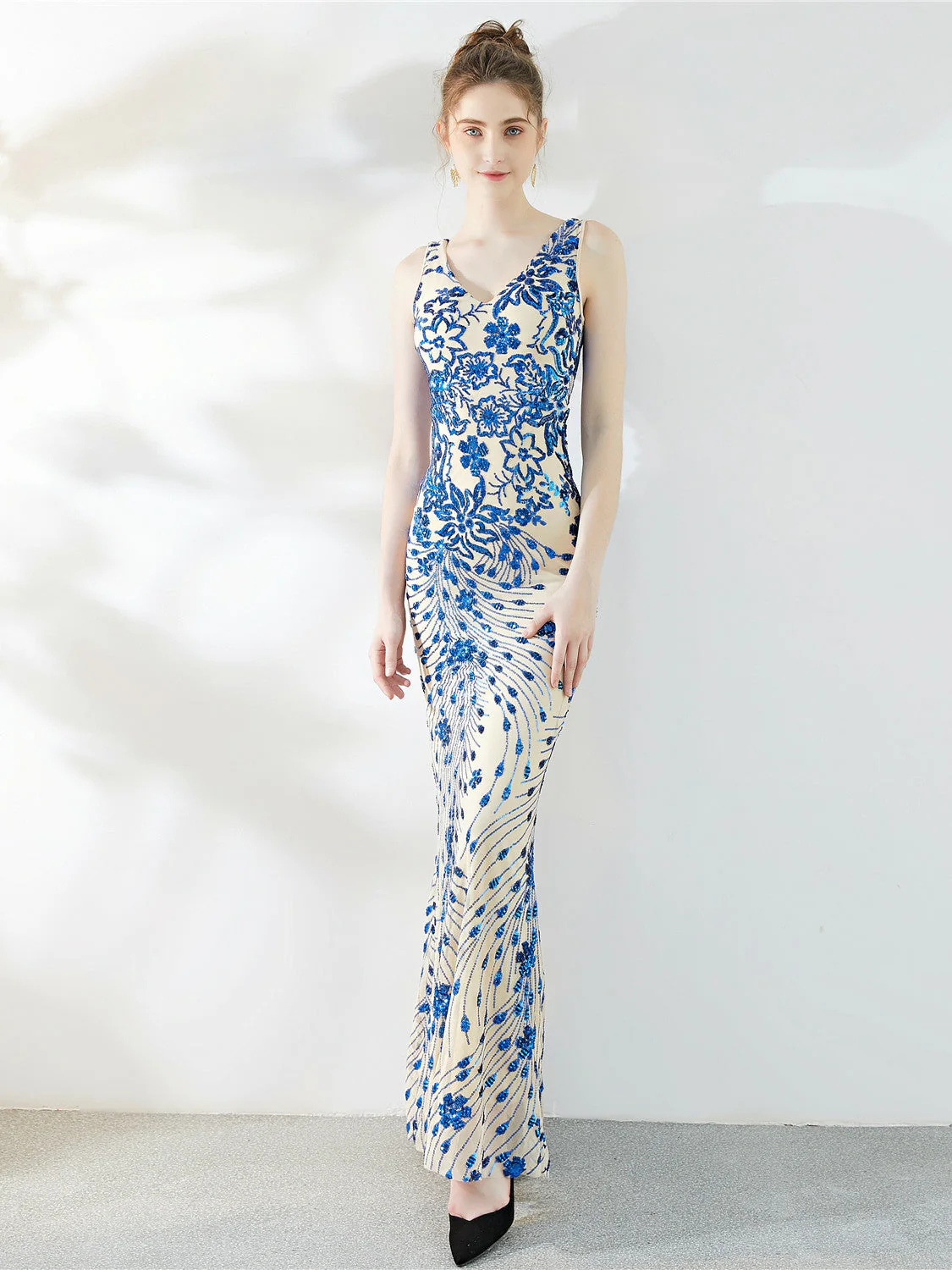 slim long evening dress