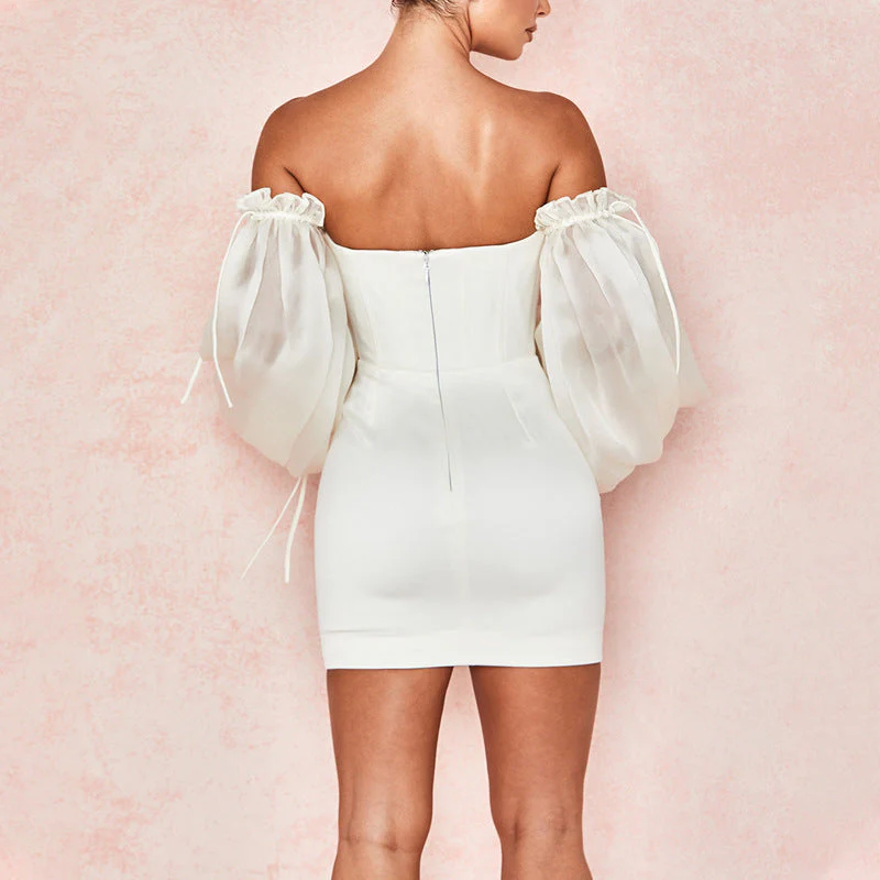 Strapless Long Sleeved Cocktail Dress - Image 4