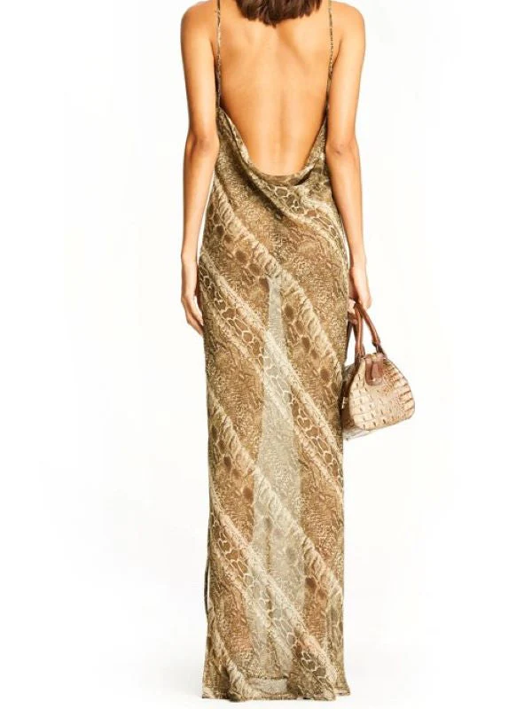 Strap Chiffon Split Dress - Image 5