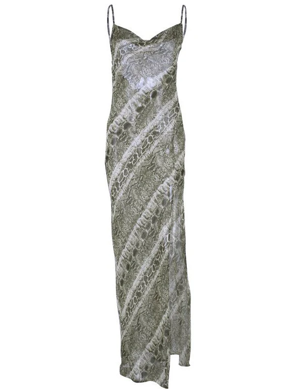 Strap Chiffon Split Dress - Image 6