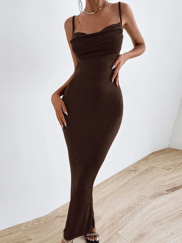 Backless Slim Temperament Suspender Dress - Image 4