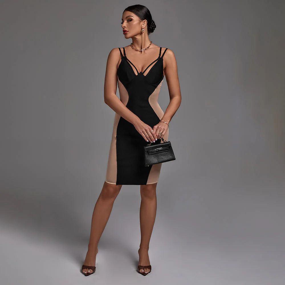 Strappy Sleeveless Mesh Midi Bandage Dress - Image 3