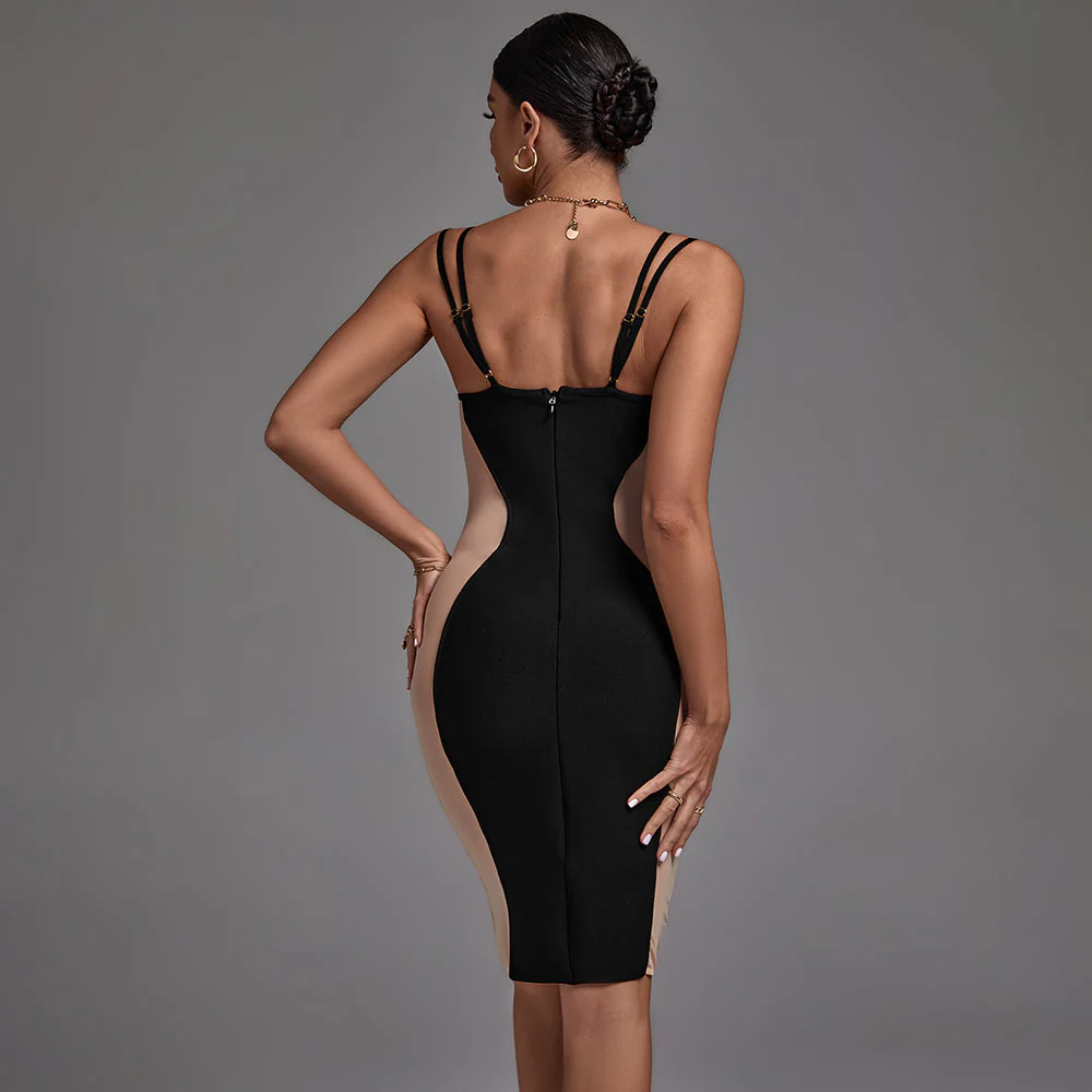 Strappy Sleeveless Mesh Midi Bandage Dress - Image 4