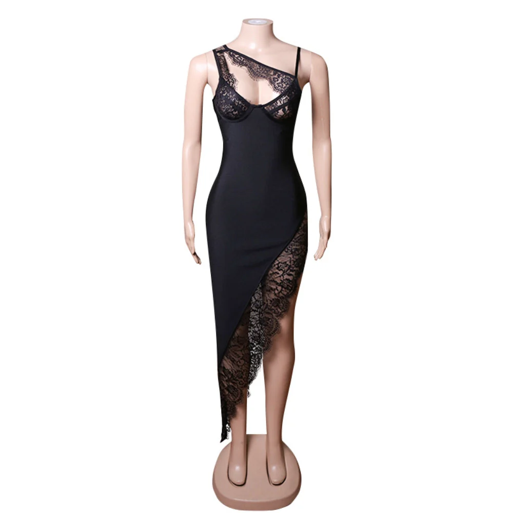 Strappy Sleeveless Lace Maxi Bandage Dress PZC1493 - Image 4