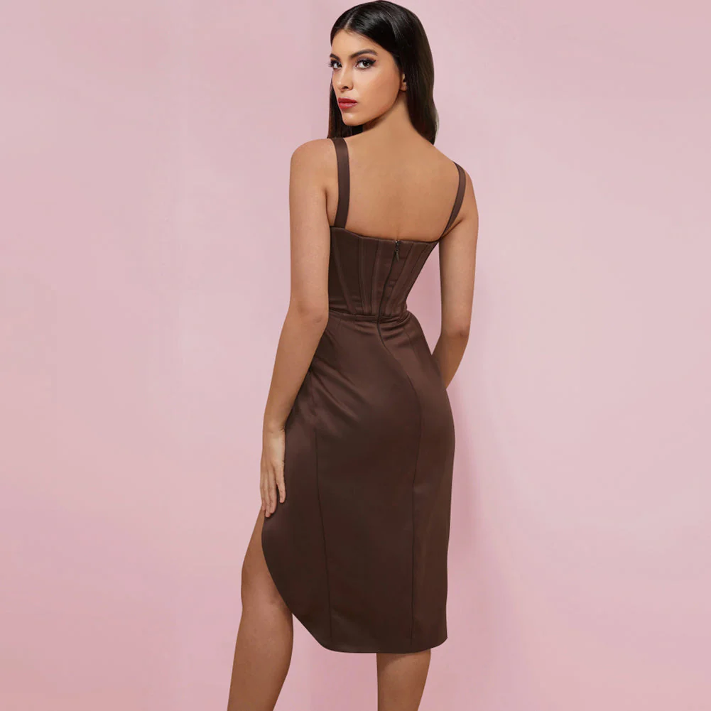 Strappy Sleeveless Frill Midi Bodycon Dress FP21509 - Image 3