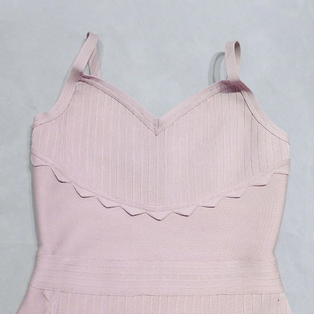 Strappy Sleeveless Frill Midi Bandage Dress PZC1686 - Image 7
