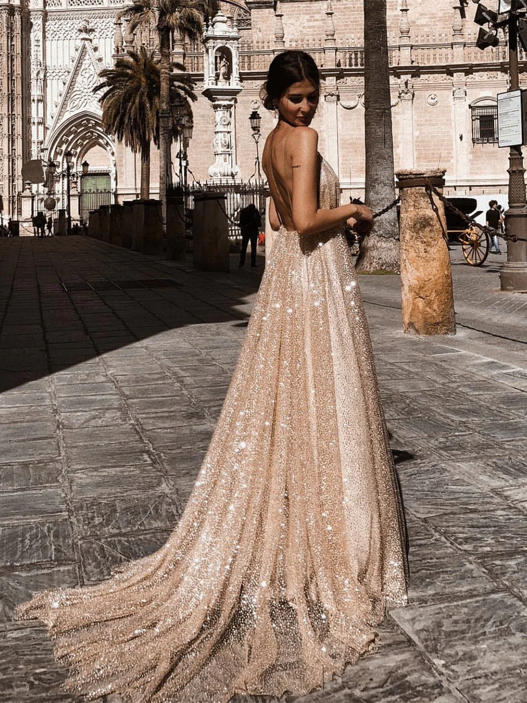 Glamorous V-Neck Strap Party Evening Dress - Image 2