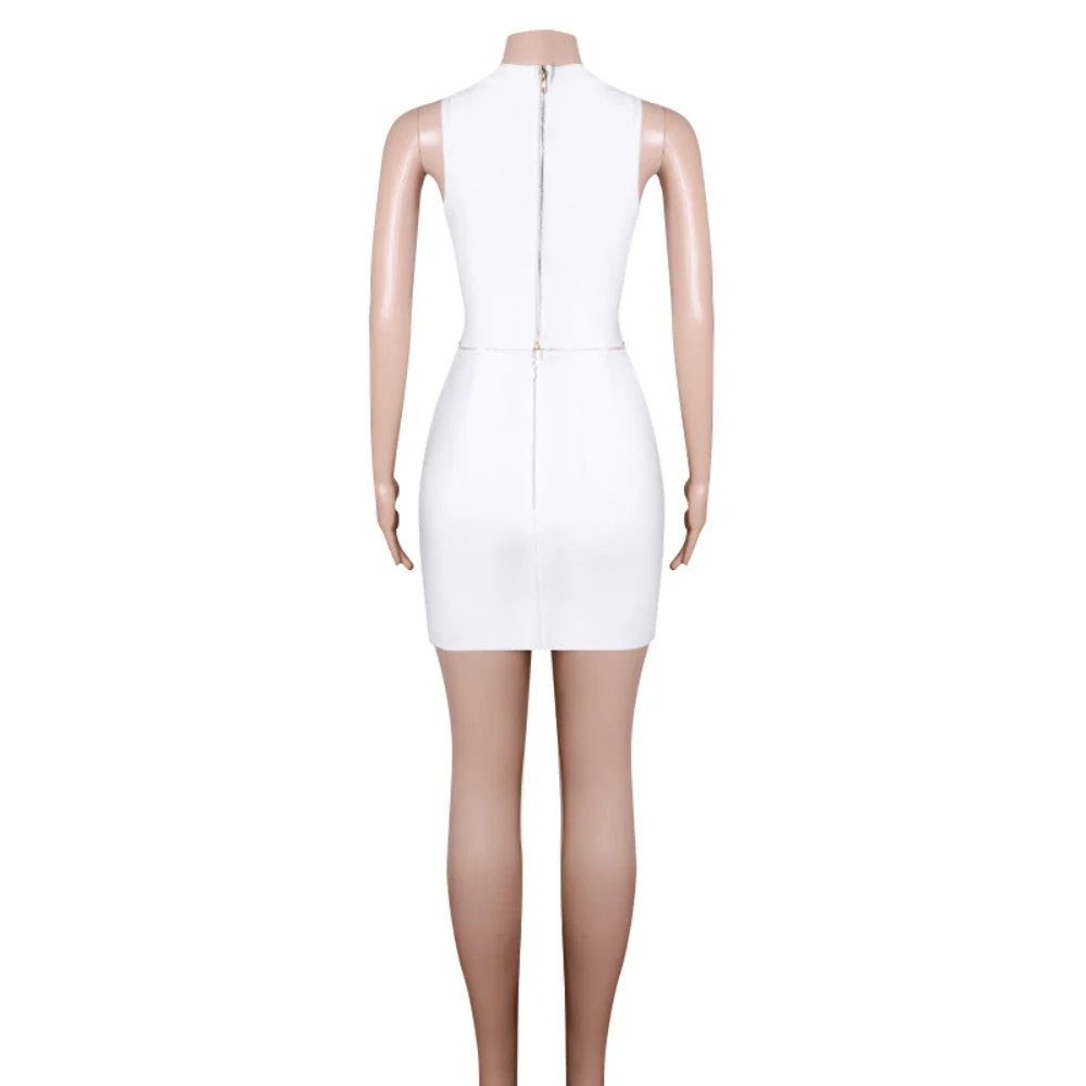 Round Neck Sleeveless Cut Out Bandage Set - Image 6