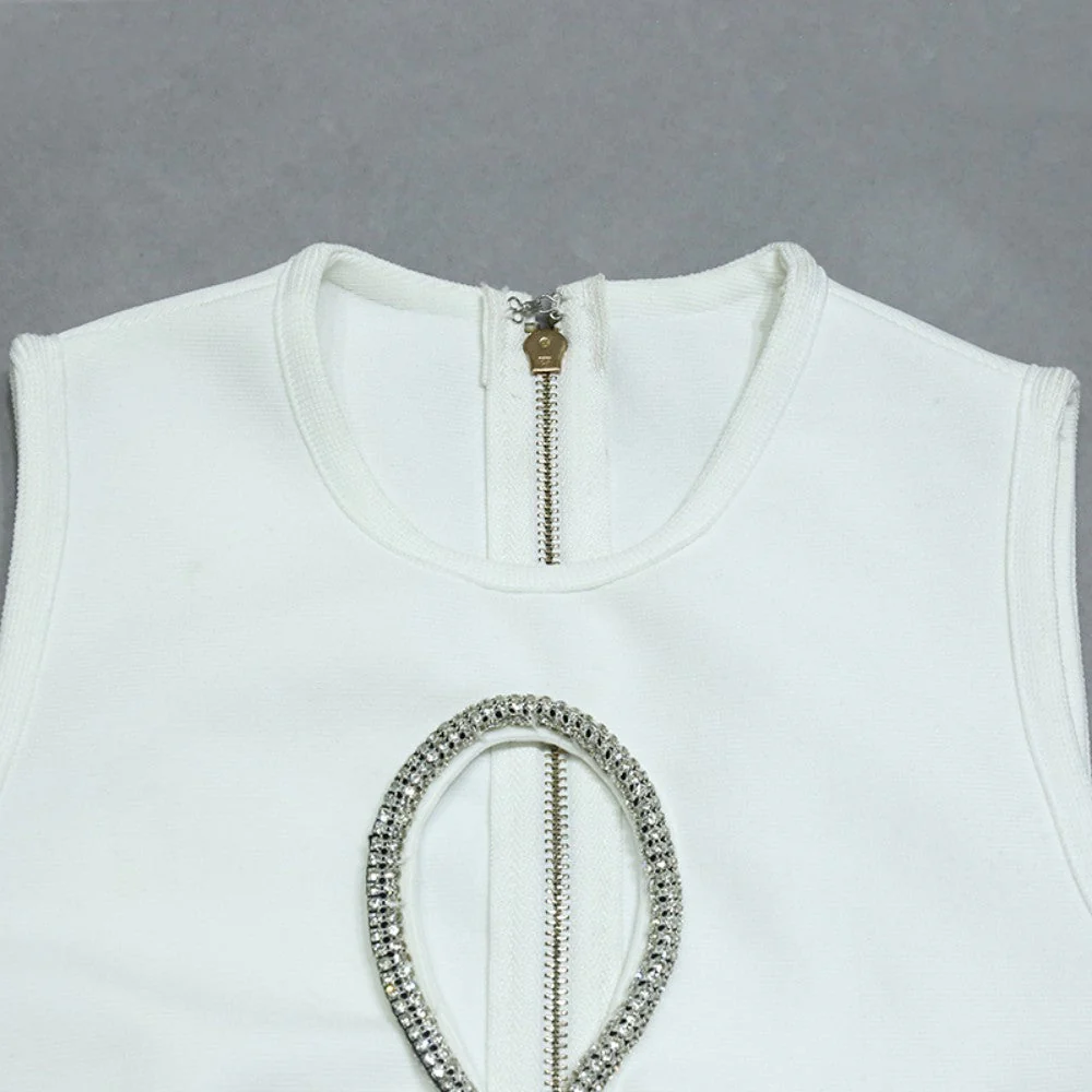 Round Neck Sleeveless Cut Out Bandage Set - Image 7