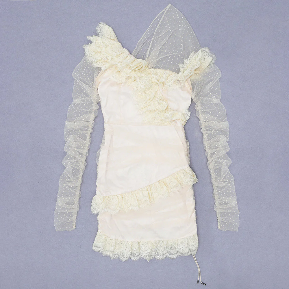 Off Shoulder Asymmetrical Frill Mini Dress PP19409 - Image 24