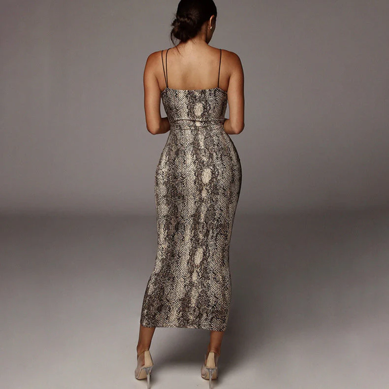 Leopard&Snake Print Strappy Bodycon Dress BLG1221 - Image 7