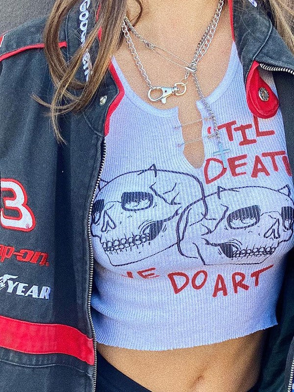 Skull Print Tank Top  T shit - Image 4