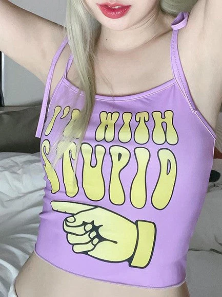 Solid Print Camisole Sleeveless Crop Tank Top - Image 2