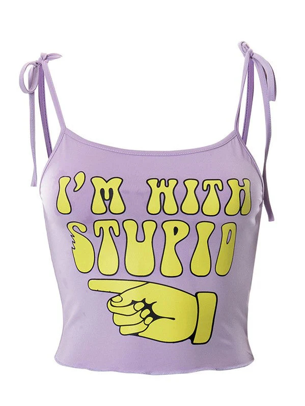 Solid Print Camisole Sleeveless Crop Tank Top - Image 3