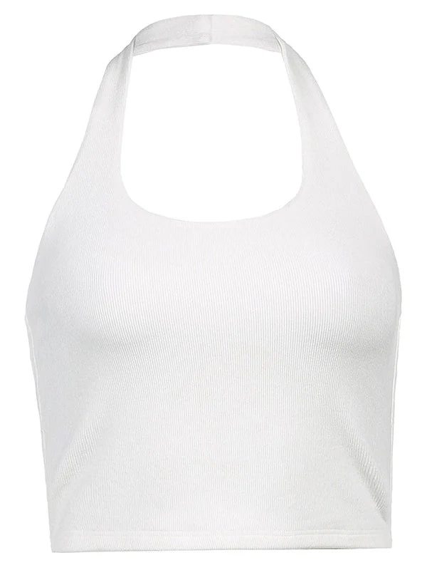 U-neck Sleeveless Solid Color Vest - Image 3