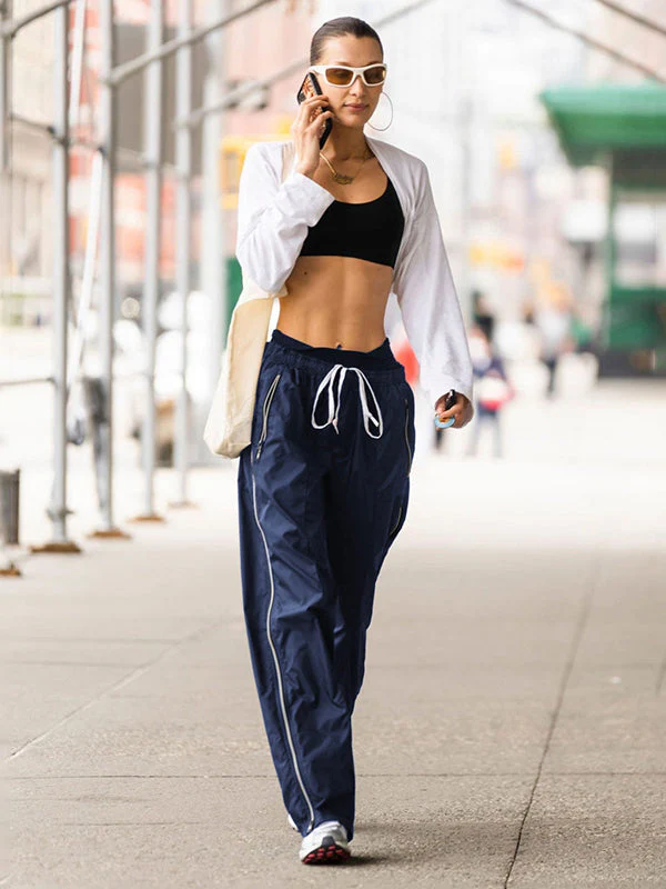 Stylish Lace-up Elastic Waist Wide Leg - Image 2