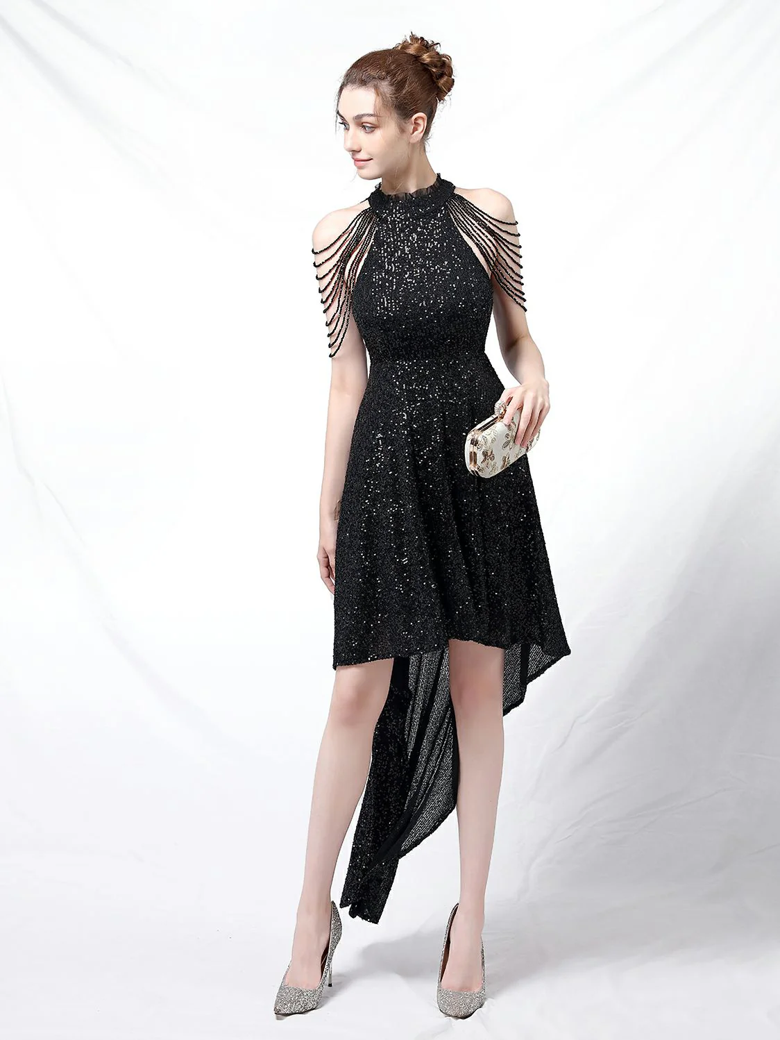 Slim and slim mid length evening dress - Image 4