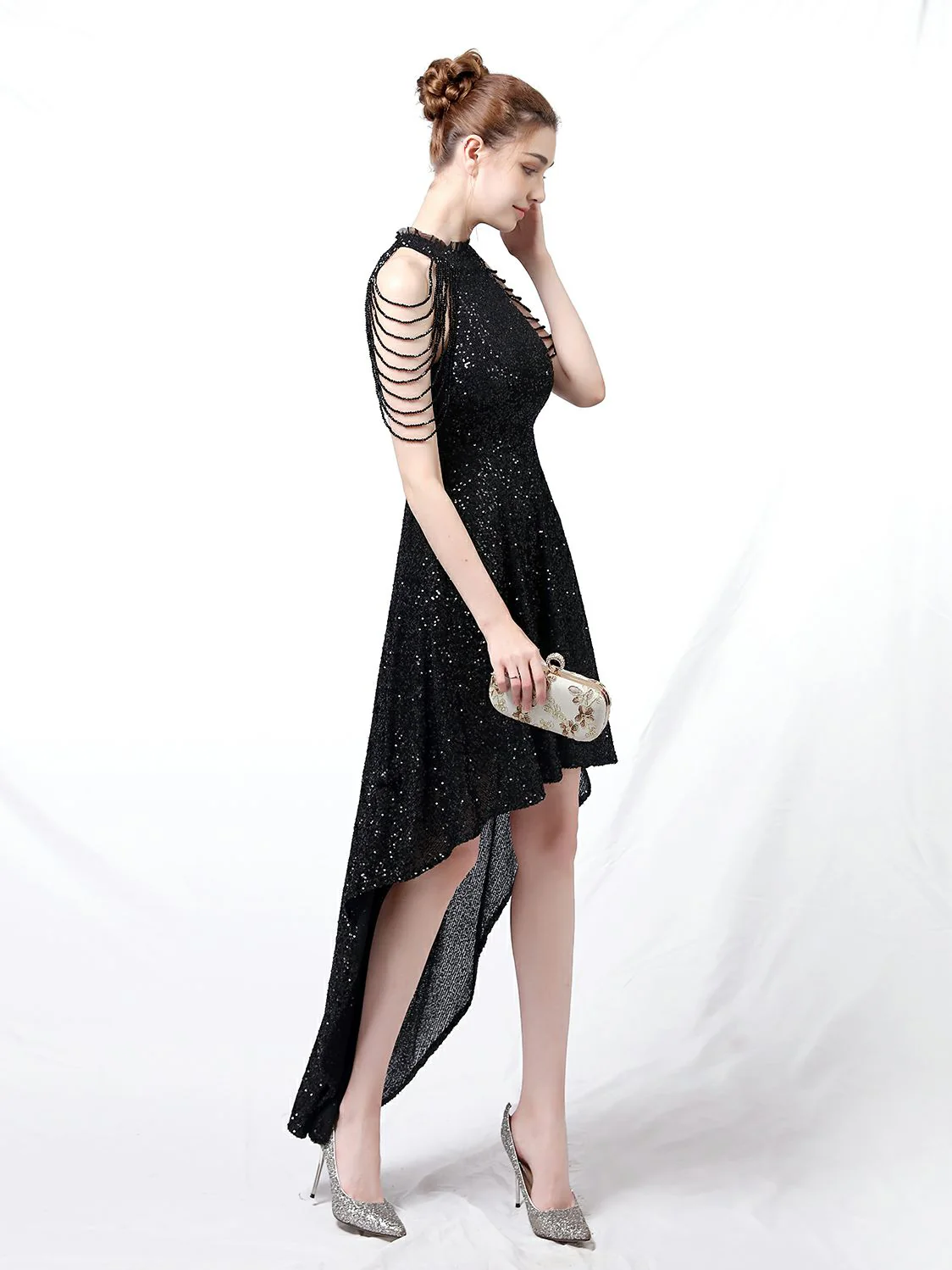 Slim and slim mid length evening dress - Image 5