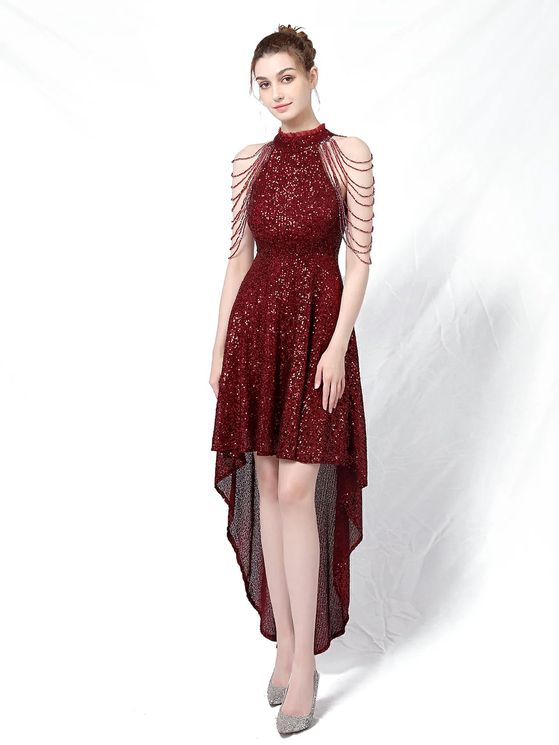 Slim and slim mid length evening dress - Image 6