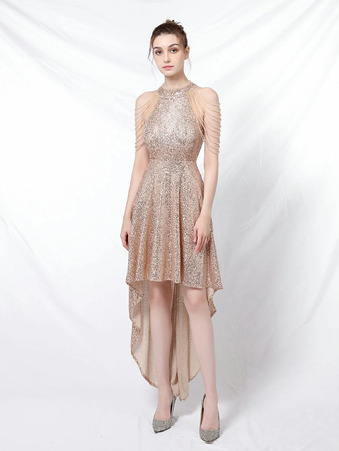 Slim and slim mid length evening dress - Image 8