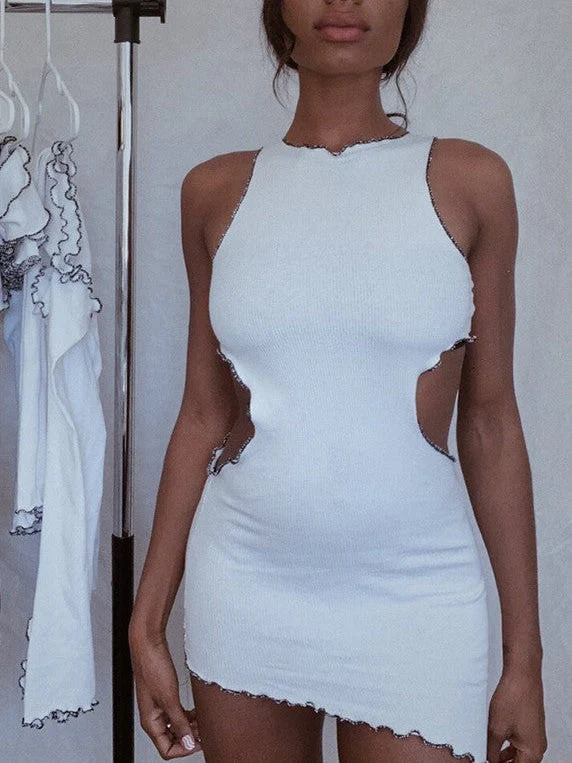 Sleeveless Waist Cut-out Bodycon Dresses - Image 4