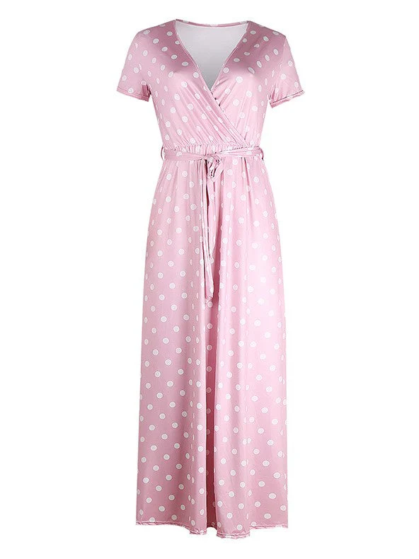 V-neck Polka Dot Dress - Image 5