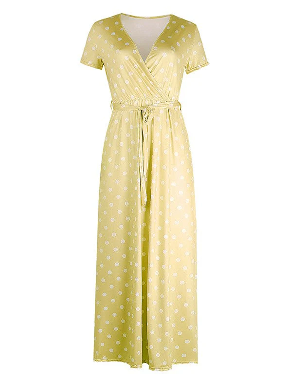 V-neck Polka Dot Dress - Image 6