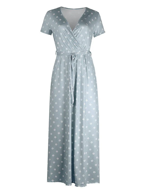 V-neck Polka Dot Dress - Image 7